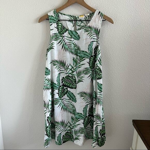C&C California Dresses & Skirts - C&C California 100% Linen Tropical Dress Tank Shirt Dress Small